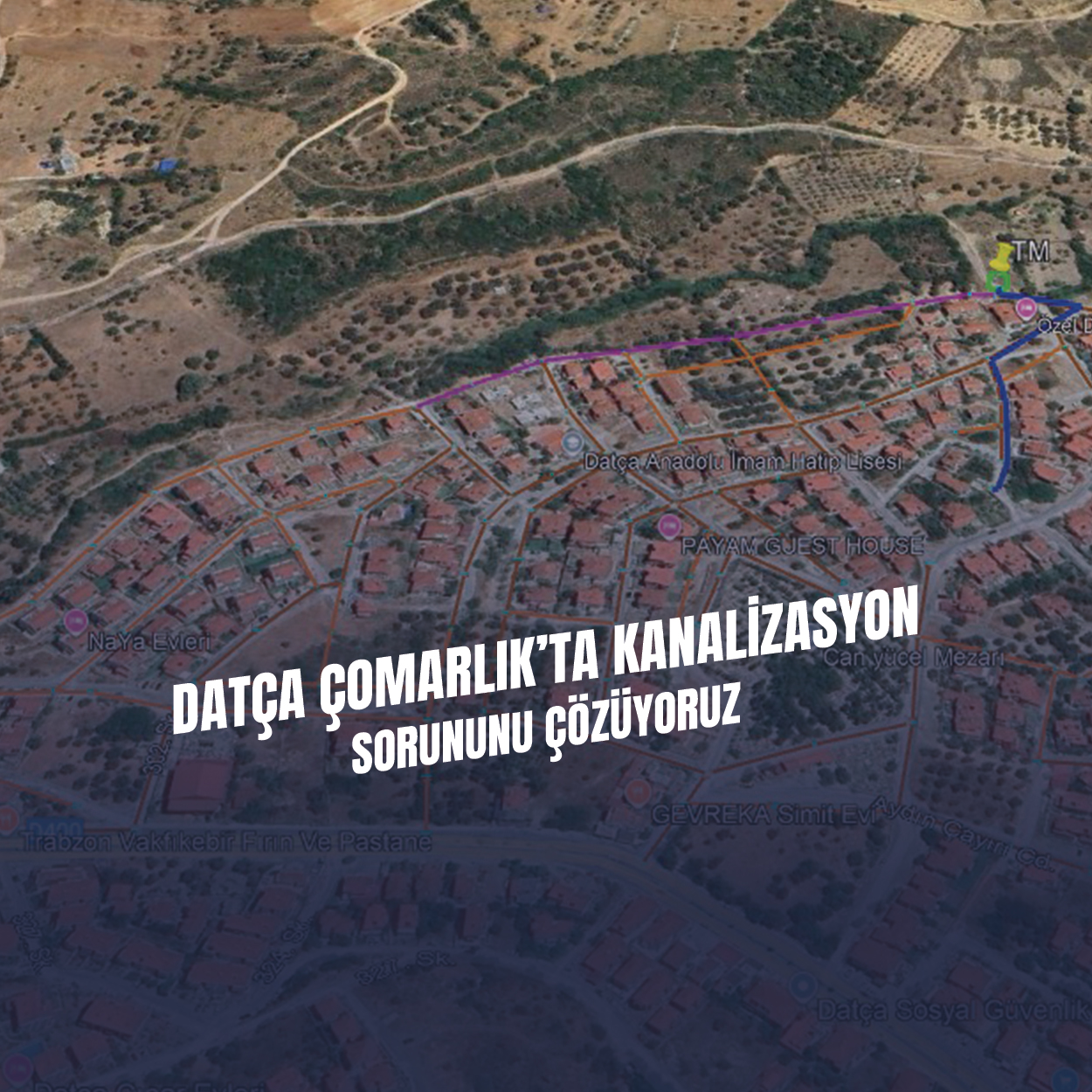 Datça Çomarlık’ta Kanalizasyon Sorunu Çözülüyor